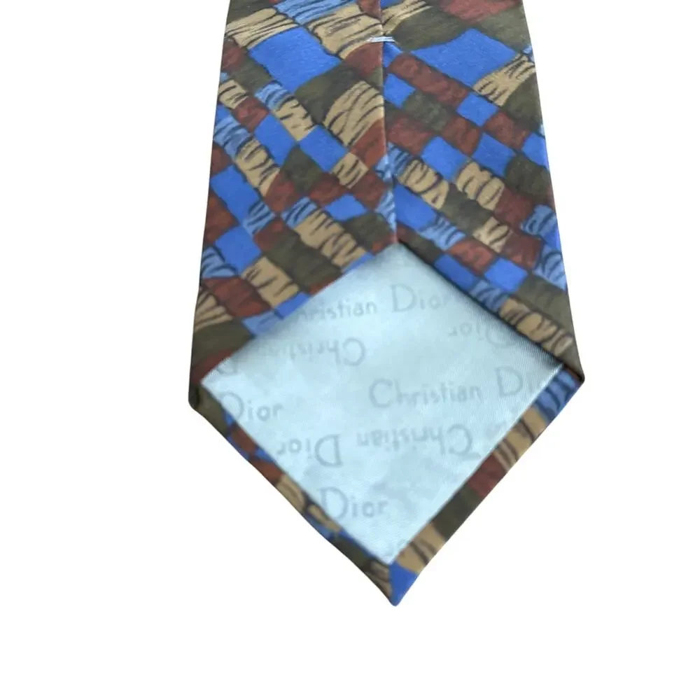Christian Dior Monsieur Vintage Silk USA Made Mens Neck Tie 3.75